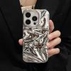 Стильный серебристый чехол с покрытием «Водная рябь» для iPhone 17 11 12 13 14 15 16 Pro Max 16 Plus Электролитический силиконовый задний чехол