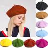 1Pc Wool Beret Cute Cap Ladie's Polyester Fiber Warm Women's Soft Hat Vintage Autumn/Winter
