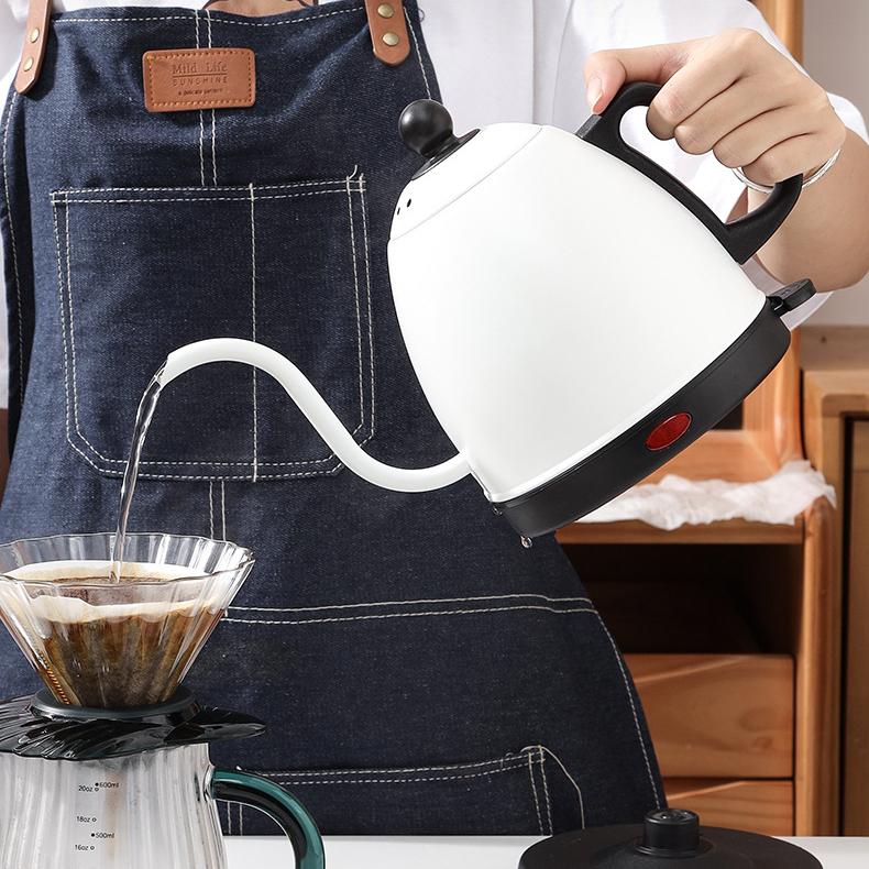 Stainlesss Steel Electric Kettle Hand Drip Coffee Thin 800ml Long Mouth Gooseneck Water Cooker Boiler Boiling Tea Pot Heater