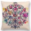 New Vivid Art Colorful Flowers Gorgeous Floral Doodle Geometry Mandala Coral Wonderland Pattern Car Cushion Cover Pillow Case