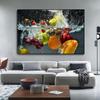 Fresh Fruits Vegetables Falling Into Water Modern Pop Home Wall Decor Pictures Gifts Canvas Painting Art Posters Prints Living Room Decoration Cuadros