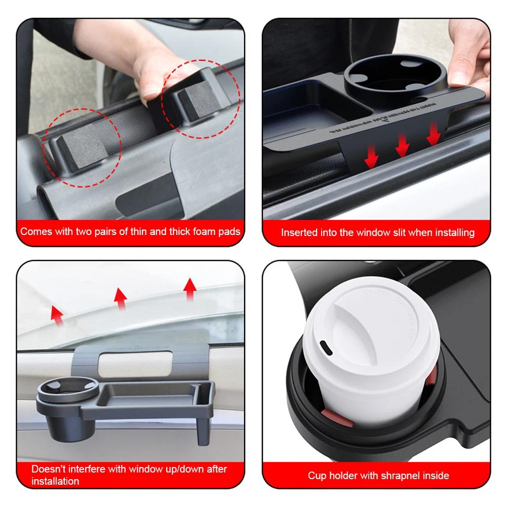 Side Door Window Phone Slot Hanging Organizer Car Organizer Box with Cup Drink Holder Car Side Door Storage Box Car Phone Stand Auto Accessories