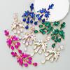 Women Retro Long Drop Earrings Titanium Steel Alloy Pendant Earrings Acrylic Colorfull Crystal Flower Geometric Ear Ornaments