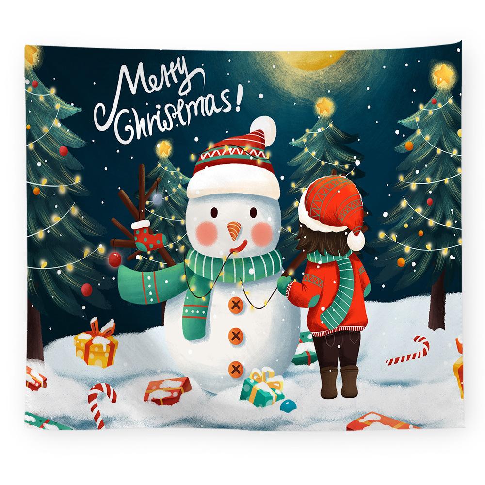 Европейский и американский рождественский печатный гобелен, настенный ковер, картина, фоновая картина, подвесная ткань