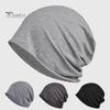 Winter Men Knitted Hat Stretchy Single Layer Solid Color Ear Protection Hip Hop Warm Daily Wear Cap Outdoor Piled Cap