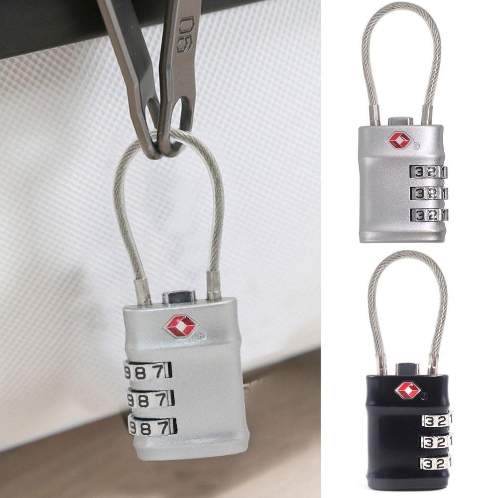 Portable Padlock TSA Customs Lock Smart Combination Lock Padlock with Steel Cable Customs Code Lock