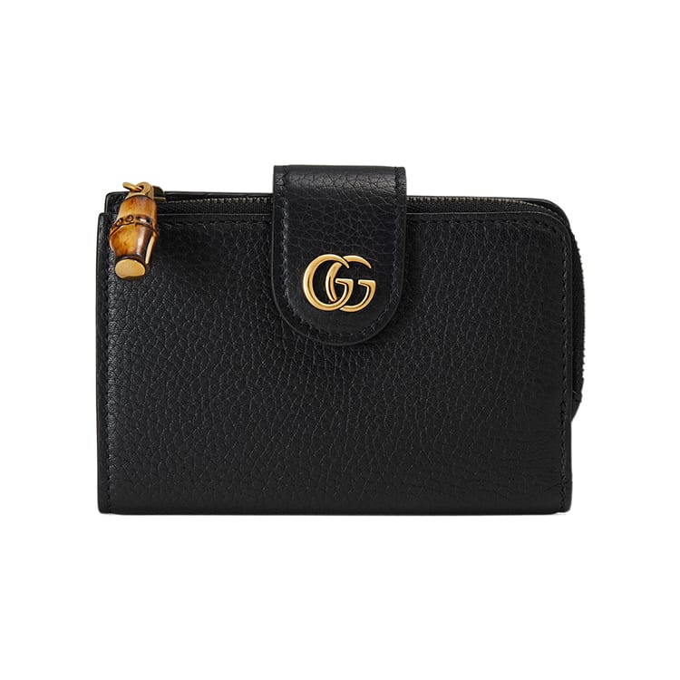 GUCCI Leather Wallet Medium Women's Black 739498-AABXM-1000
