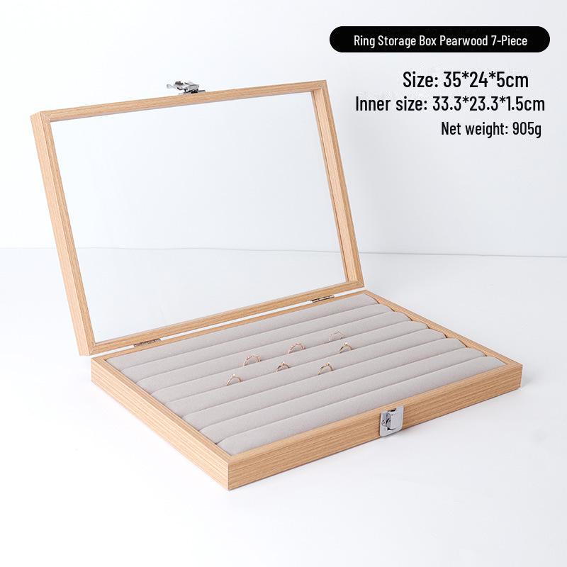 Шкатулка для украшений из розового дерева: Хранилище с чехлом для сережек, часов, браслетов и колец.