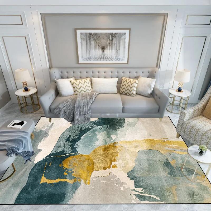 Light Luxury Splashing Ink Living Room Large Area Carpet Bedroom Decor Rugs Non-slip Floor Mat Lounge Rug Hotel Lobby Carpets