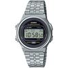 Casio Standard Vintage Watch, Unisex Classic Quartz Digital Metal Silver Black A171WE-1A