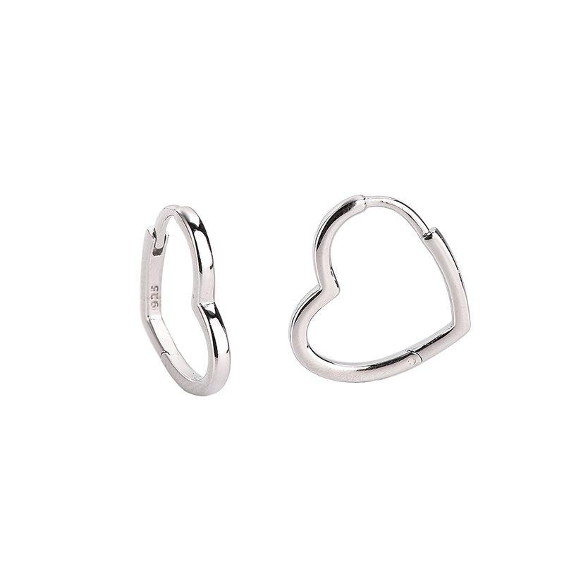 Серьги-пусеты из серебра 925 пробы, корейские, полые в форме сердца