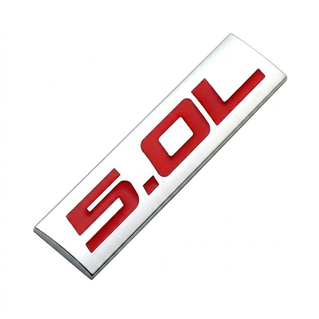 Universal 3D Metal 4.0L 4.6L 4.7L 5.0L 5.3L 5.7L Engine Displacement Badge Sticker Rear Trunk Fender Side Emblem Decal Chrome Trim