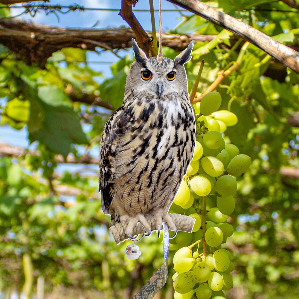 Hanging Owl Bird Repellent Wind Chime - Orchard Scarecrow Outdoor Decoration Ornament