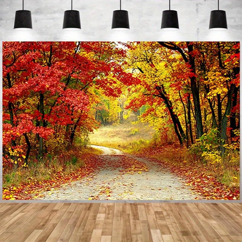 1pc vivid autumn maple forest path  beautiful autumn leaves decoration