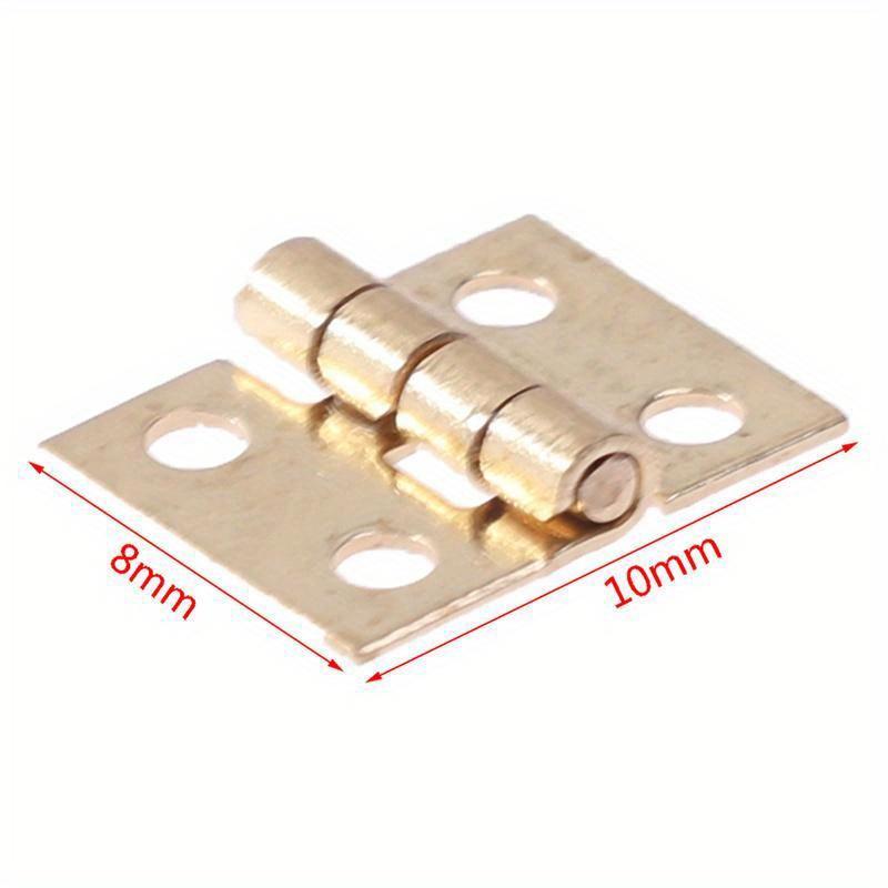 50Pcs Tiny Golden Mini Small Metal Hinge for 1/12 House Miniature Cabinet Furniture Fittings for Cabinets 10 X 8mm Home Hardware