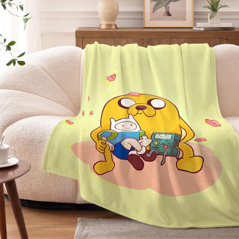 Fluffy Soft Blankets King Size A-Adventures Time Microfiber Bedding Warm Sofa Knee Fleece Camping Nap Flannel Double Bed Blanket