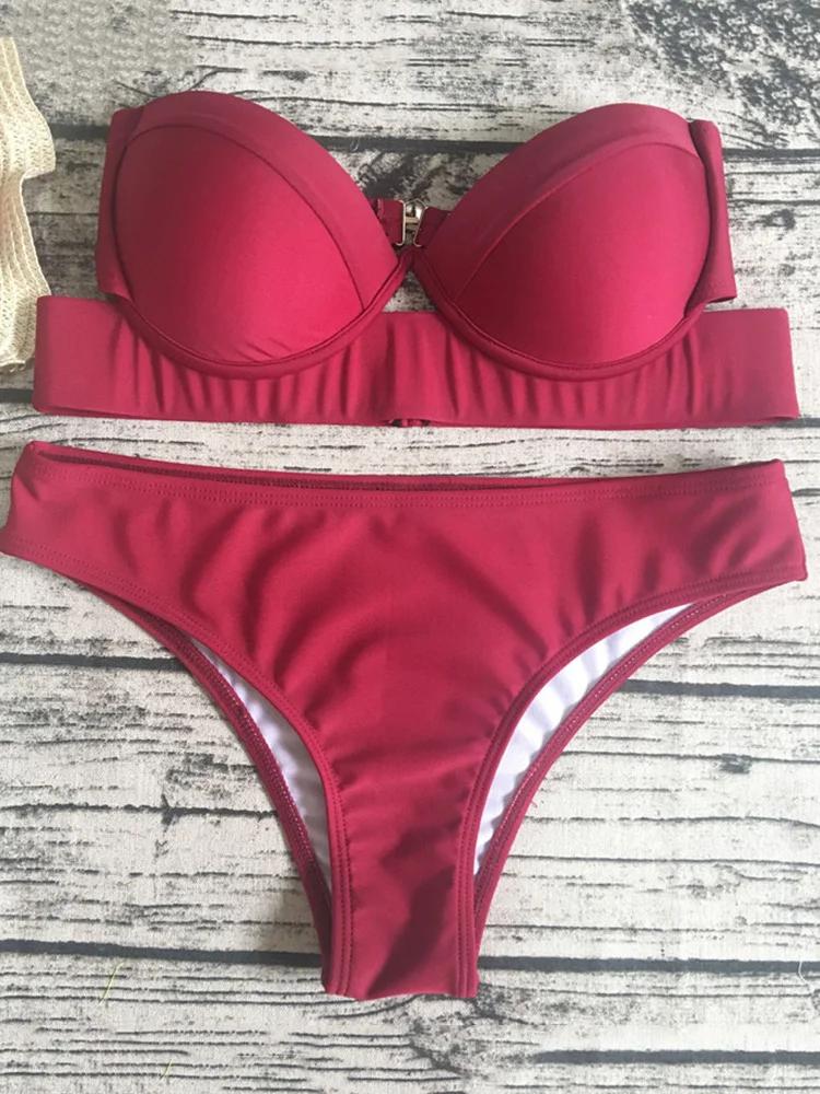 Неоново-зеленый бюстгальтер пуш-ап чашка бикини женский бандо купальник женский купальный костюм комплект из двух предметов бикини бразильский купальник Swim Lady