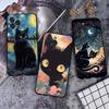 Черный Кот Мультяшный Милый Чехол Для Телефона Для IPhone 15 14 11 12 13 Mini Pro XS Max Чехол 6 7 8 Plus X XR SE 2020 Funda Shell