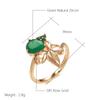Kienl New  Rose Gold Flower Ring For Women Luxury Green Natural Zircon Bride Ring Vintage Wedding Jewelry Russian Accessories
