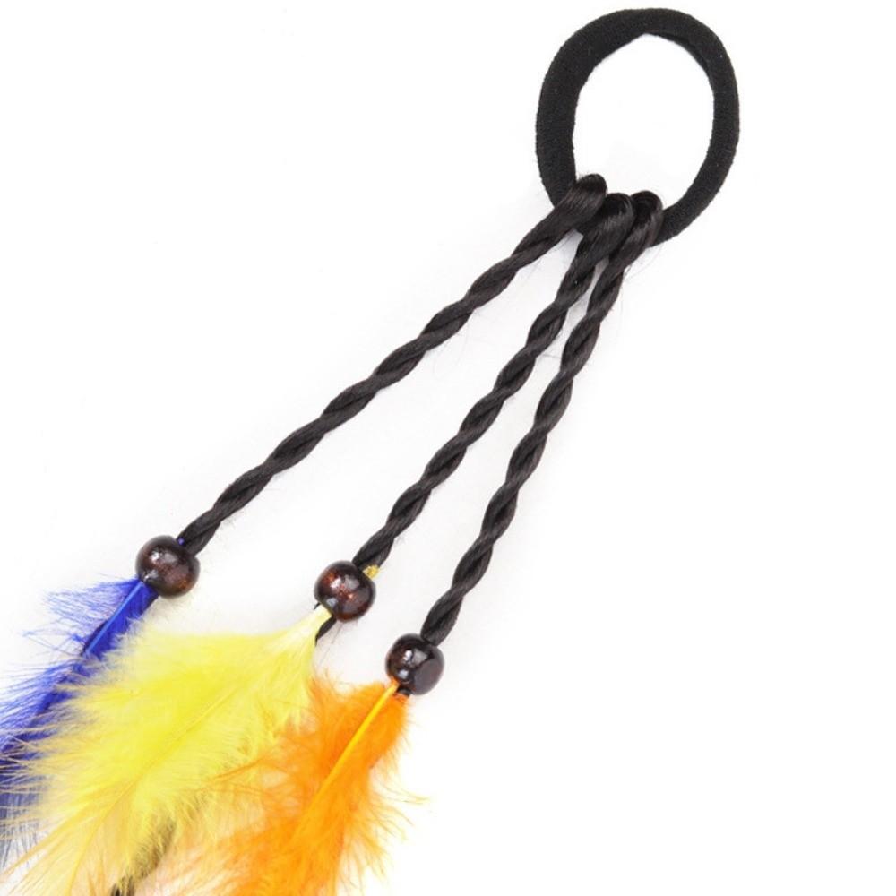 2pcs Handmade Tribal Pigtail Wig Headpiece Twist Braid Ponytail Carnival Costume Accessories