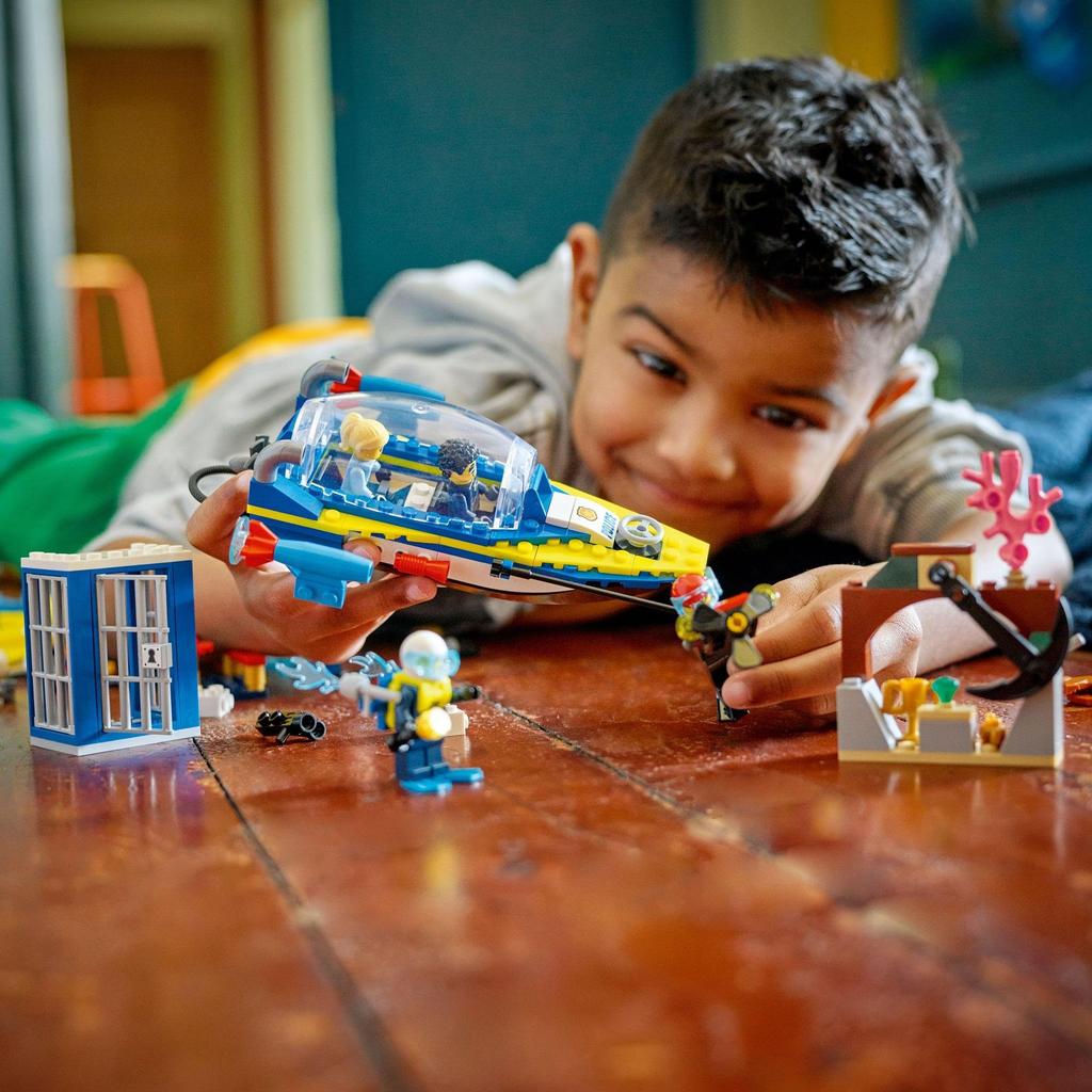 LEGO City Водная полиция: Миссия 60355, Игрушечные блоки, Подарок для полиции, Спасение, Для мальчиков и девочек, Возраст 6 лет и старше