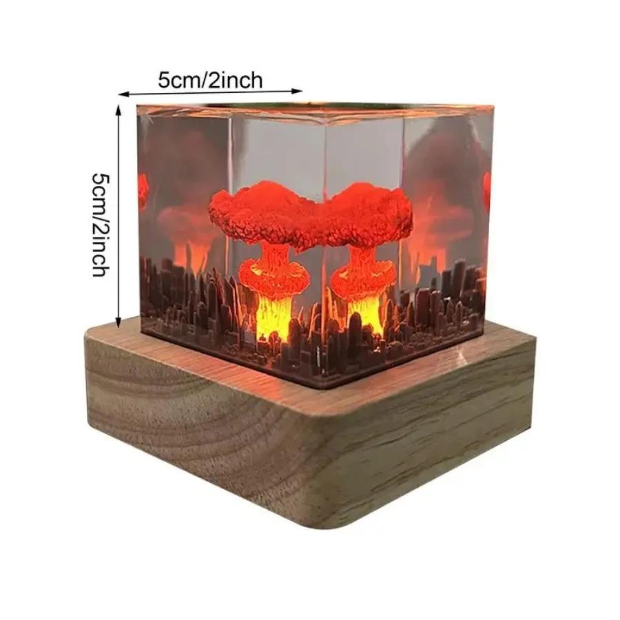 Лампа-облако из гриба-вулкана, смоляная лампа, украшение для гостиной, 3D ночник, перезаряжаемый, рождественский подарок, украшение