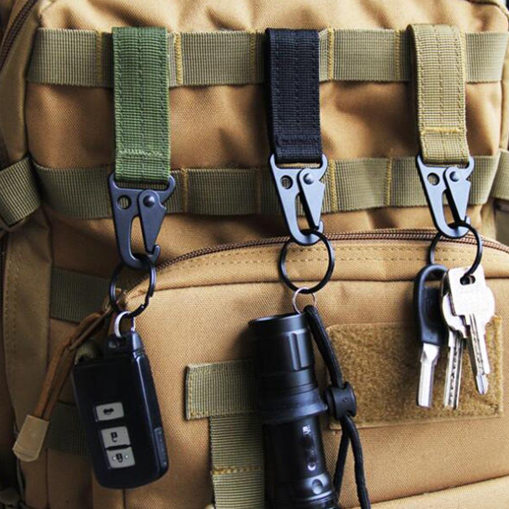 Tactical Backpack Accessories: Hook, Webbing, Key Buckle, Velcro, D-Type, Mountaineering, Eagle Beak, Knife Buckle.