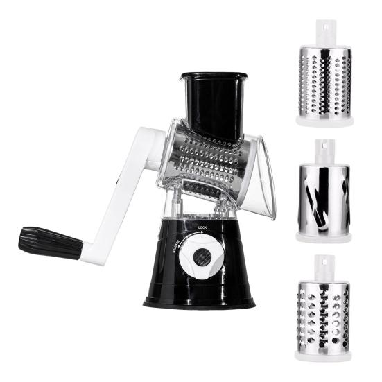 Yousheng Rotary Cheese Grater with Replaceable Stainless Blades 3-in-1 Cheese Slicer And Shredder Hand Crank Kitchen Gadget for Quick Chopping