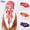 90cm Large Square Scarf For Spring And Summer Fashion, Versatile And Stylish, Printed Silk Scarf For Women'S Decoration, Paired With Shawl Scarf