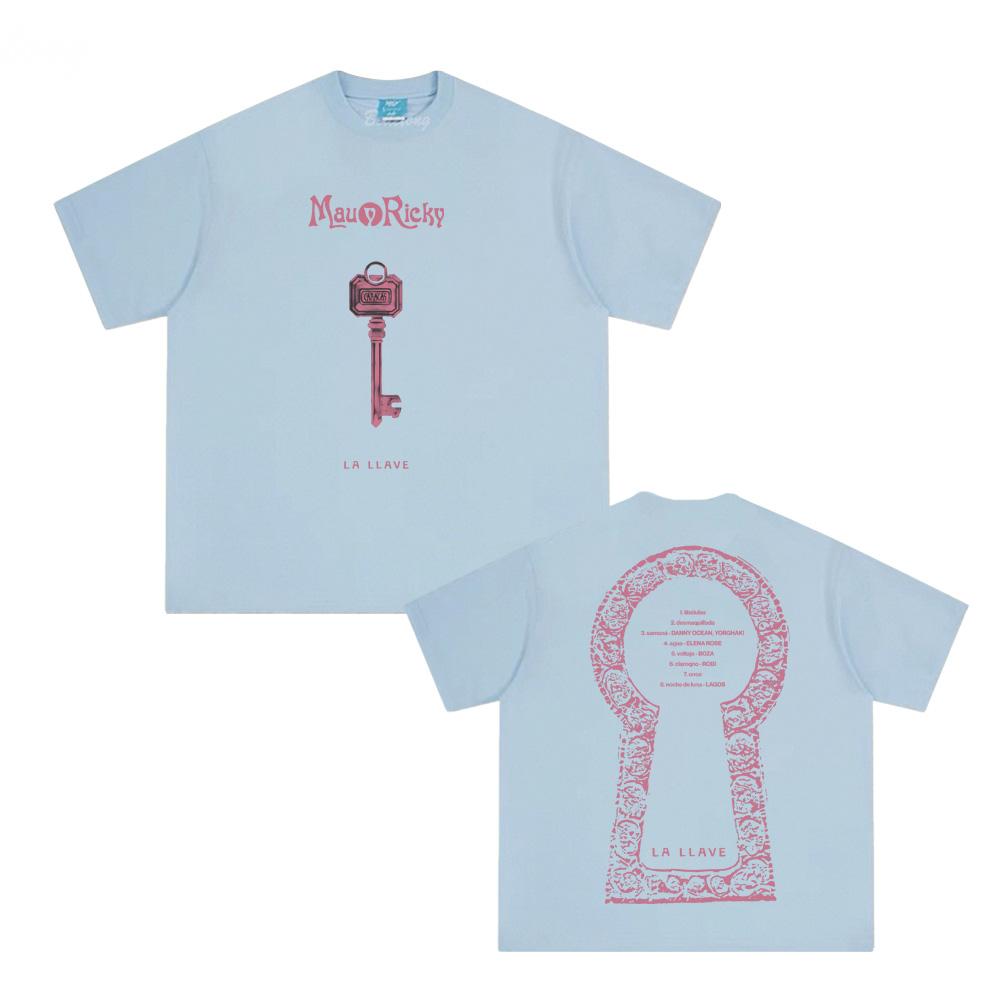 Mau Y Ricky - LA LLAVE Футболка Летняя футболка с круглым вырезом 100% хлопок Одежда Высокое качество Женская/Мужская Хип-хоп Топы