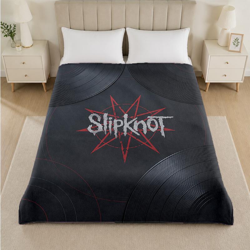 Slipknot Print Flannel Blanket Cozy Lightweight Plush Throw Blanket For Bed Sofa Household Use