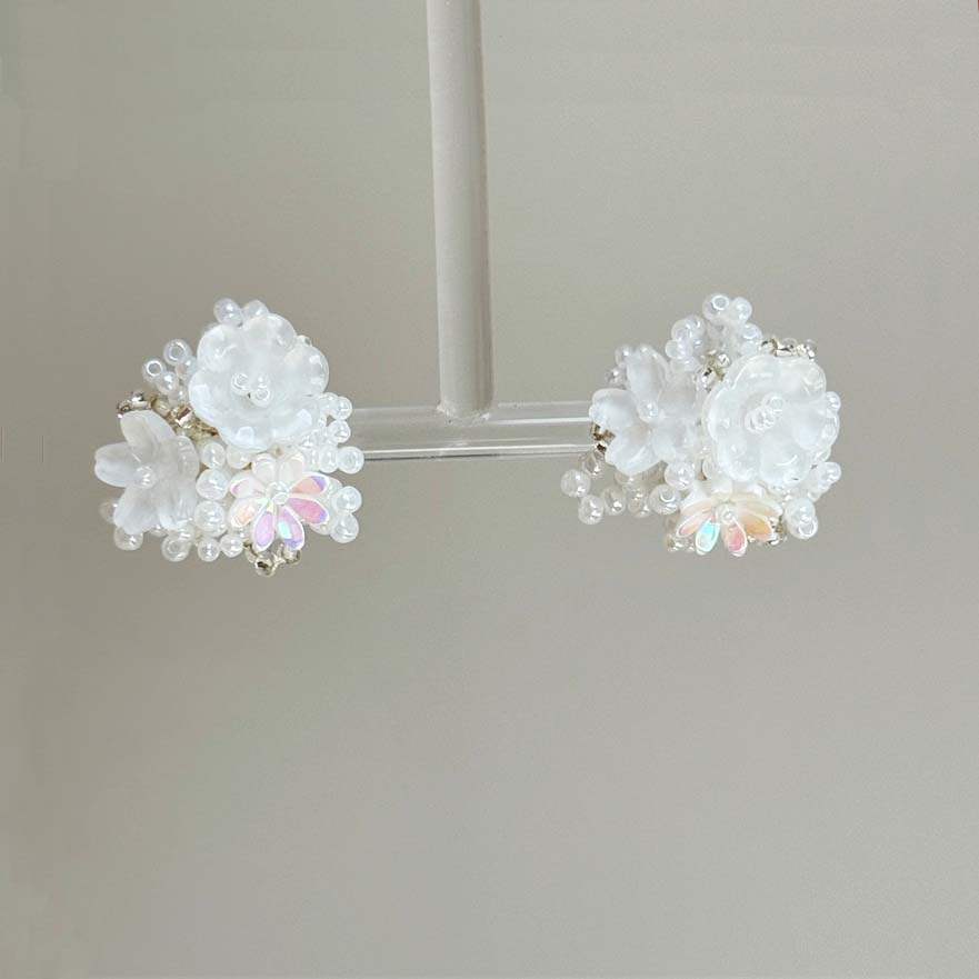 Новые Изысканные Цветные Круглые Серьги-Гвоздики с Цветами для Женщин Романтические Серьги-Цветы Сладкие Модные Аксессуары для Ушей