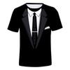 New Summer Short Sleeve Streetwear Fake Suit Vest 3D T Shirt Fashion Funny Fake Suit Tuxedo Bow Tie 3D Printed Men T Shirts