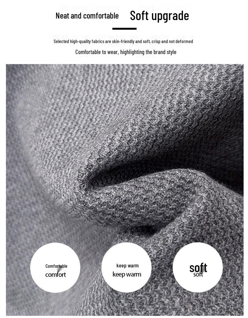 Men's Fashionable Thick Knit Sweater - 2025 Autumn/Winter Two-Piece Look, Round Neck, Youth Style.
