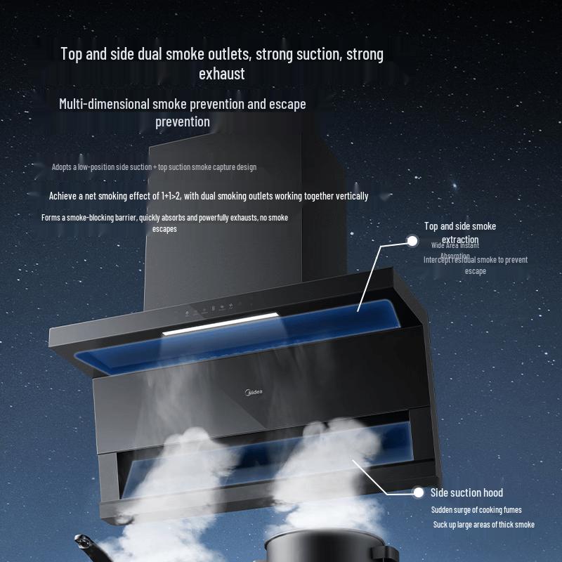 Midea Инверторная вытяжка с верхне-боковым всасыванием, штекер CN (адаптер в комплекте)