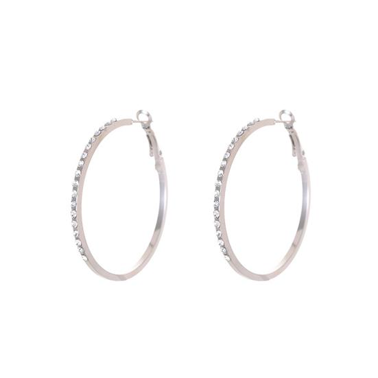 Large Rhinestone Hoop Earrings for Women Big Cubic Zirconia Thin Round Hoop Earrings Sparkly Hypoallergenic Jewelry Gift