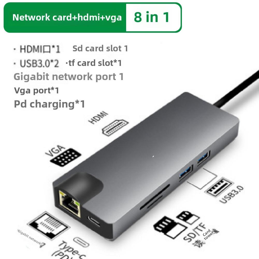 Док-станция 5-в-1 Type-C, концентратор USB-C, гигабитный Ethernet 4K HDMI-адаптер для ноутбука