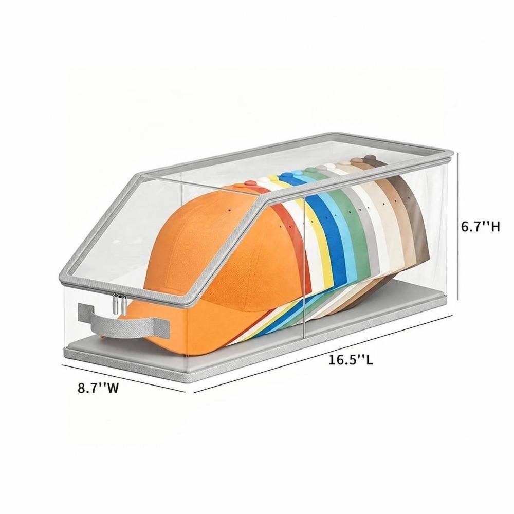 Stackable Baseball Hat Storage Box Foldable Dustproof Storage Box New Cap Organizer Home