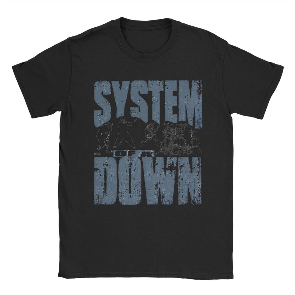 Novelty Punk Rock Band System Of A Down Tshirt Unisex Round Neck Short Sleeve Clothing Cotton Summer Top Tee