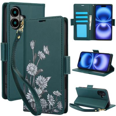 Чехол-книжка с держателем для карт для iPhone 16E 16 15 14 Plus 13 12 11 Pro Max XS XR X 7 8 Ремешок на запястье Кожаная обложка