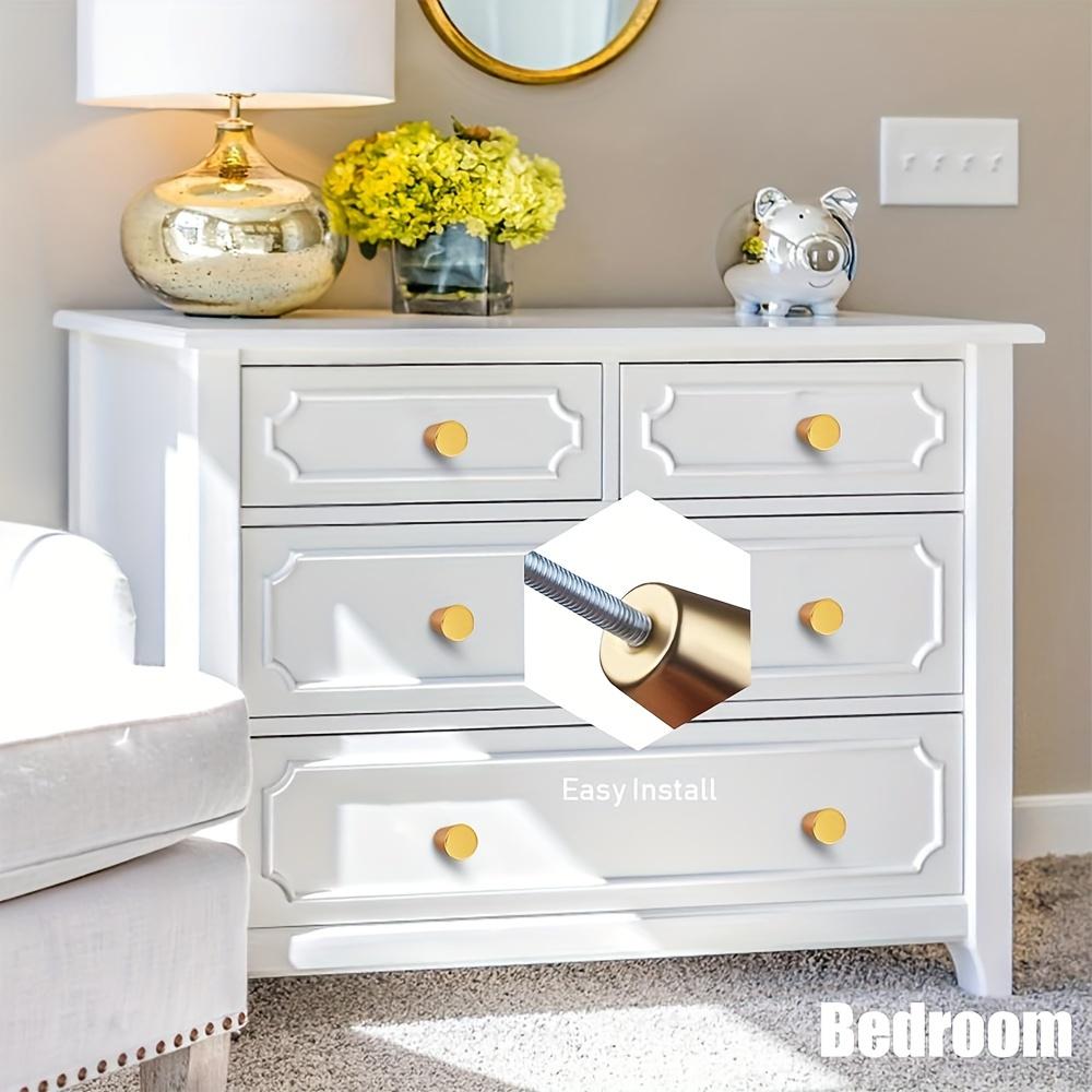 10 Pcs Gold Cabinet Knobs Small Diameter Cylindrical Handle Hardware for Drawer Pulls Dresser Handles