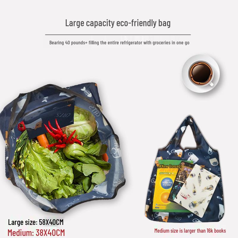 Сумка-тоут Микки: Большая, Складная, Экологичная, Водонепроницаемая Хозяйственная Сумка из Ткани Оксфорд