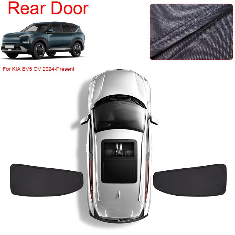 Car Black Window Privacy Sunshade For KIA EV5 OV 2024-Present Auto Anti-UV Heat Insulation Protect Cover Interior Accessory