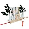 Sakura Zen Modern Shelf-Style Shinto Shrine with Shoun Torii Gate, White Pine, Wall-Mounted, with Concealed Holes, Easy Installation, Charm Display,