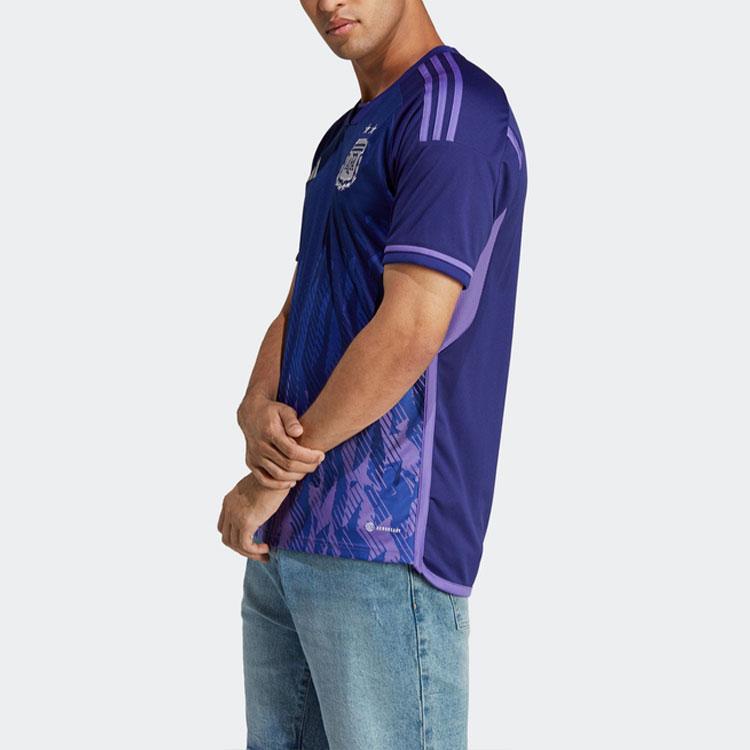 Adidas Аргентина 2022-23 Месси выездная майка Legacy Indigo/Purple Rush Мужская уличная одежда HF2159