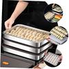 1set Stainless Steel Dumpling Freezer Box with Mesh Rack Multi-function Food Storage Container for Fridge Kitchen Organizer for Meat Fruits