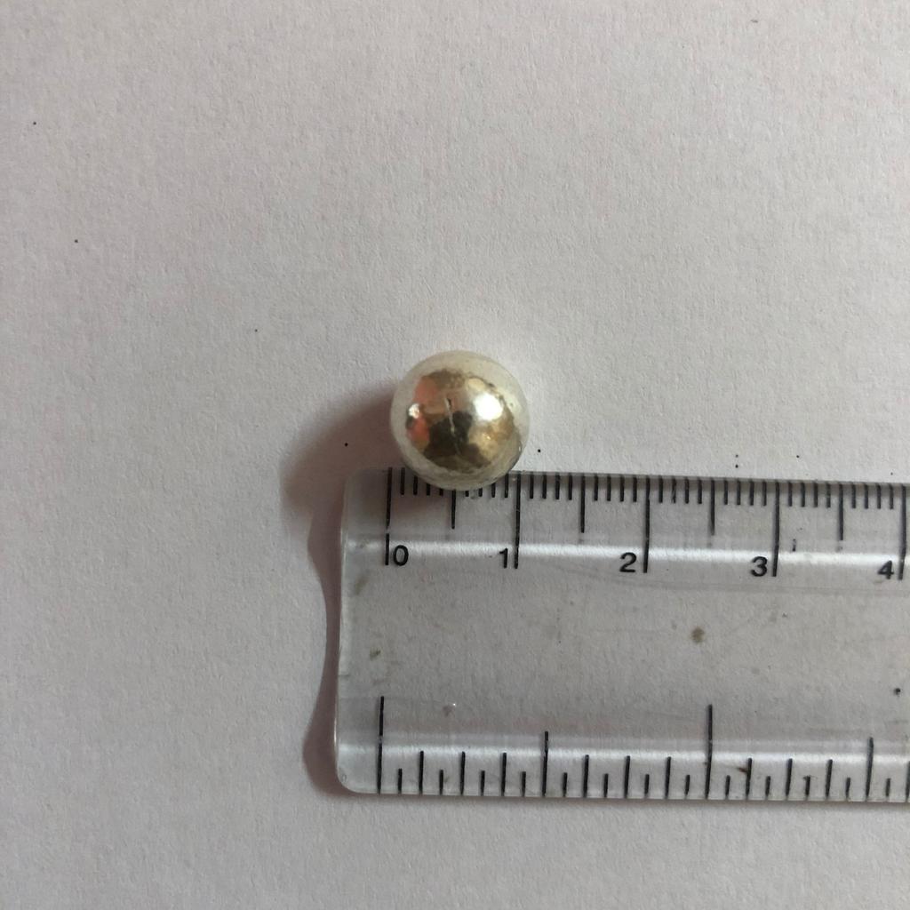 2 Pc X 999 Pure Silver Handmade Silver Ball, Round Ball, Spherical Ball, Round shape 9-10mm dia, 4.8-5.2 gms Temple Pooja