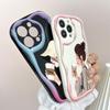 Cute Cartoon Pattern Cream Texture Casing Wavy Edge Soft Silicone Cover Phone Case for Huawei Honor Infinix Tecno iPhone