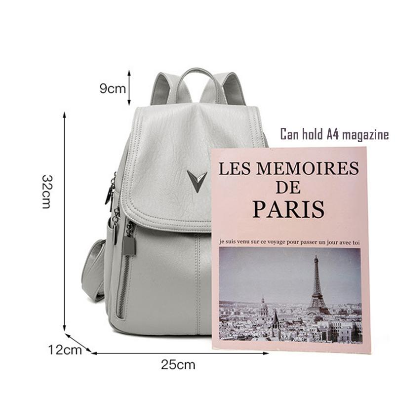 Backpack for Women PU Leather Shoulder Bag Rucksack Women's Knapsack Travel School Bags for Teenage Girls Back Pack