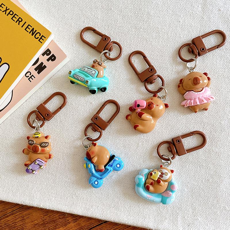 1 шт. мультяшный капибала брелок креативный капибара телефон кулон наушники чехол подвески сумка декор автомобильный брелок аксессуары